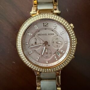 Michael Kors Gold and Cream Women's Watch